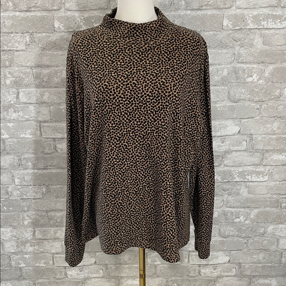 Lands' End Leopard Print Long Sleeve Top